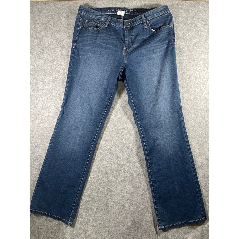Pure Energy Womens 16W Boot Cut Jeans Medium Wash Stretch Denim VH1210394